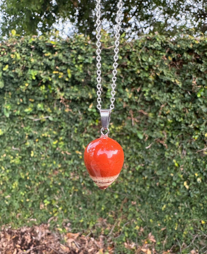Rainbow Jasper Acorn Pendant Necklace