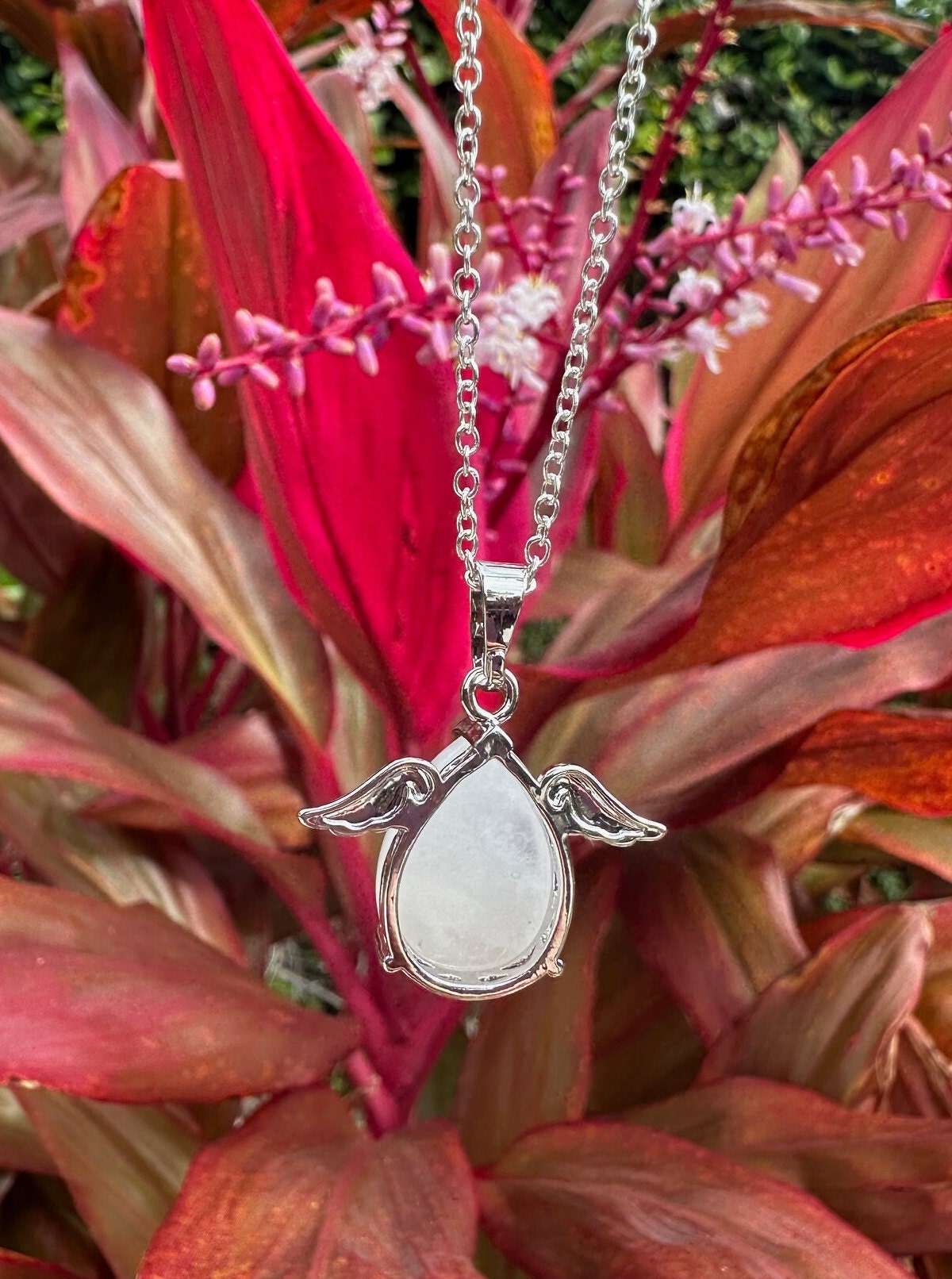 Clear Quartz Angelic Egg Pendant Necklace