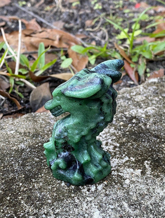 Zoisite Dragon Head Figurine