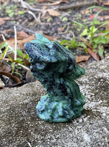 Zoisite Dragon Head Figurine
