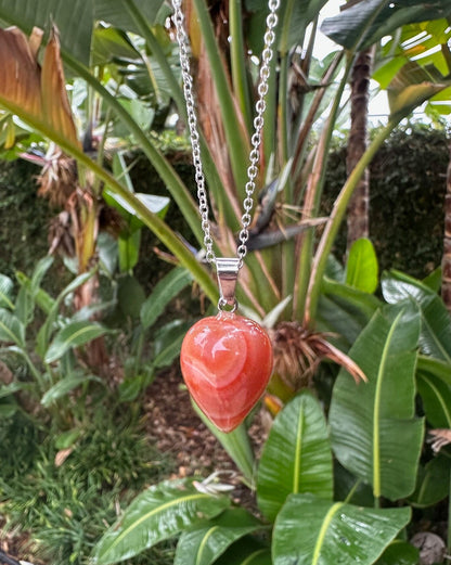 Red Agate Acorn Pendant Necklace