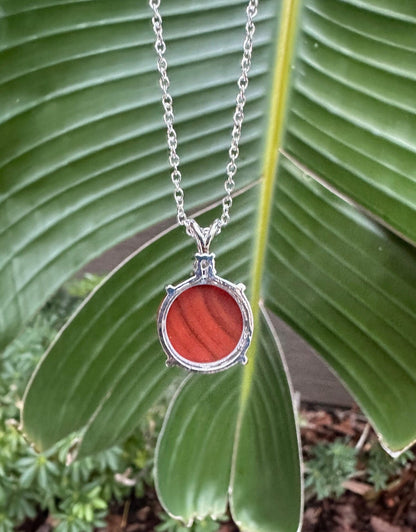 Red Agate Prism Pendant Necklace