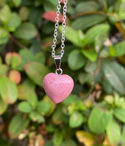 Rhodonite Heart Pendant Necklace