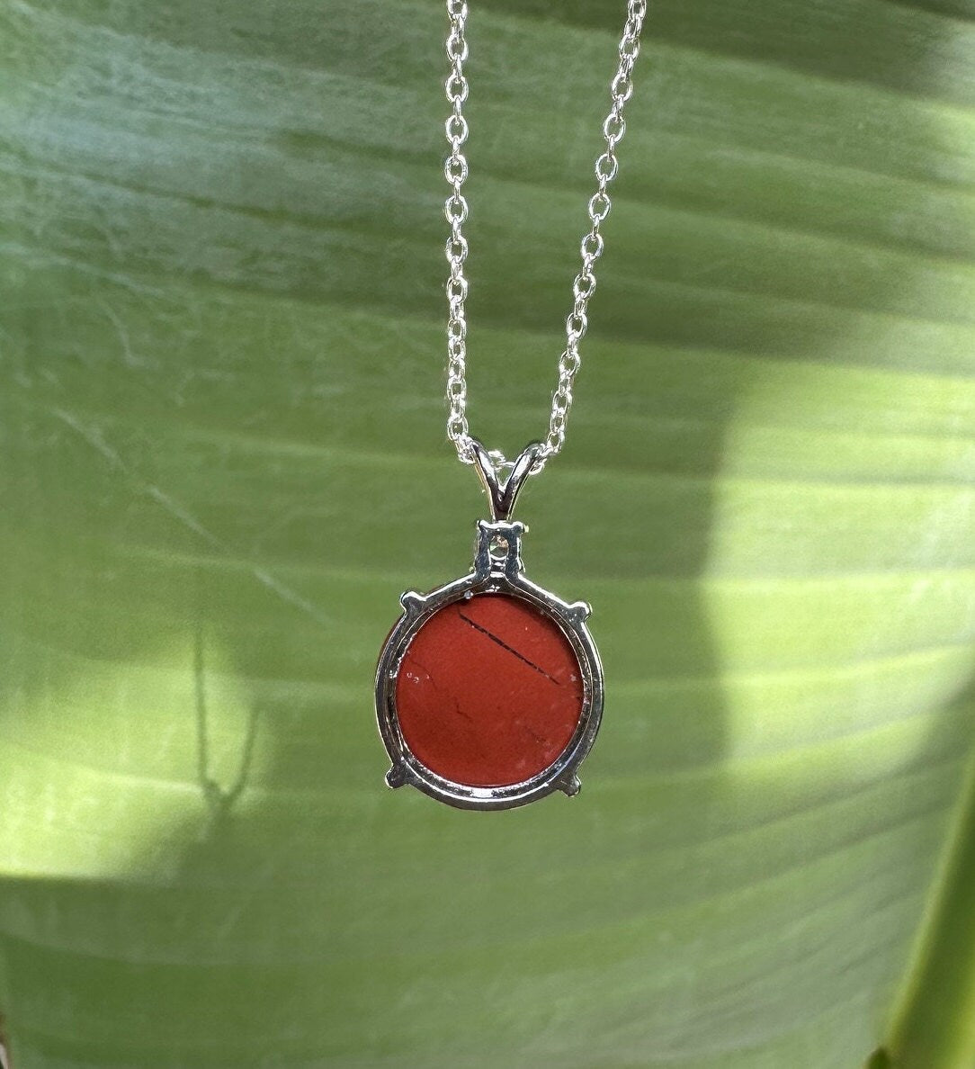 Red Jasper Prism Pendant Necklace