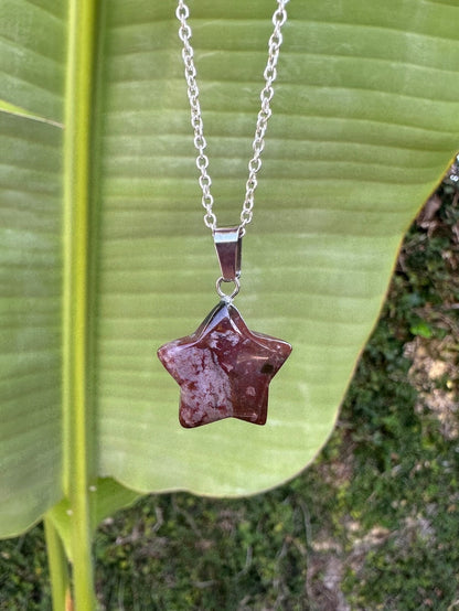 Indian Agate Star Pendant Necklace