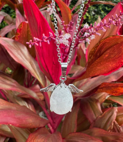 Clear Quartz Angelic Egg Pendant Necklace