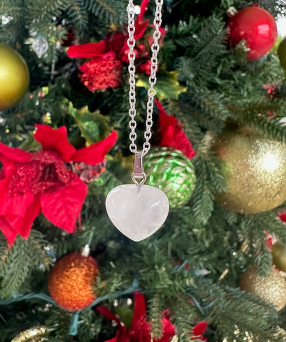 Clear Quartz Heart Pendant Necklace