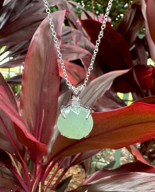 Green Aventurine Prism Pendant Necklace